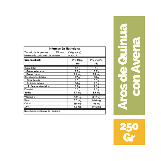 Cereal Aros de Quinua y Avena con Chía